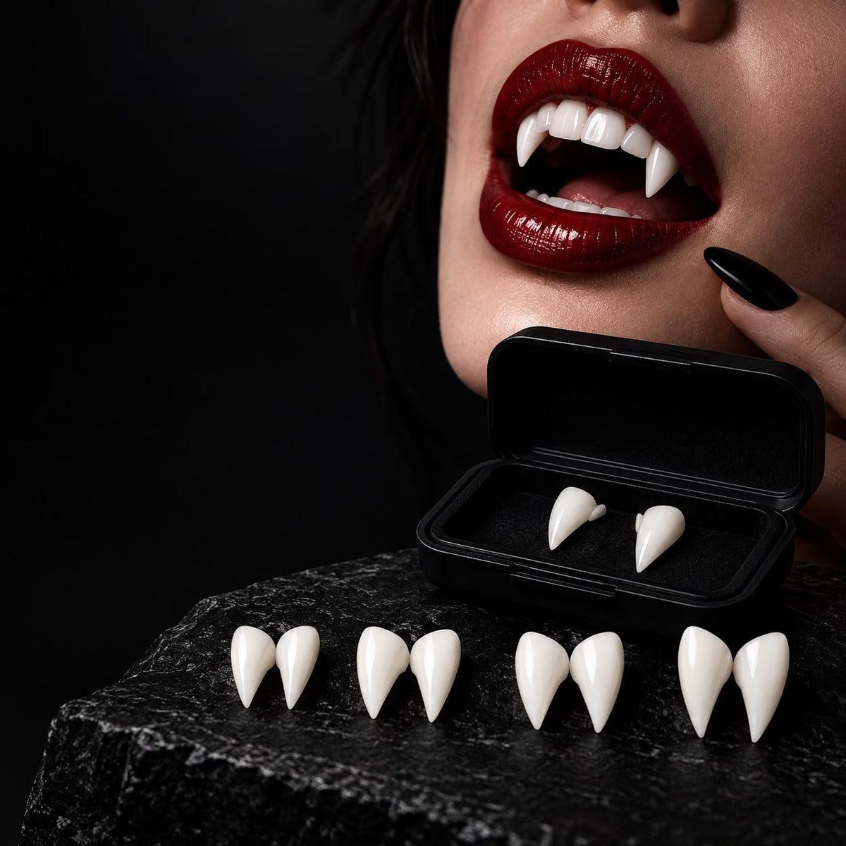 Colmillos de Vampiro Realistas – Set de 4 Tamaños